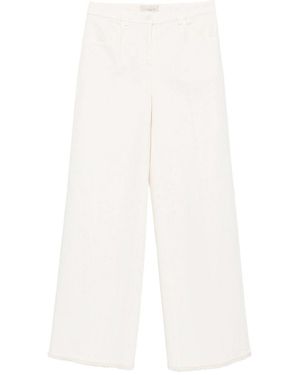 Via Masini 80 Cotton Wide-Leg Trousers - White