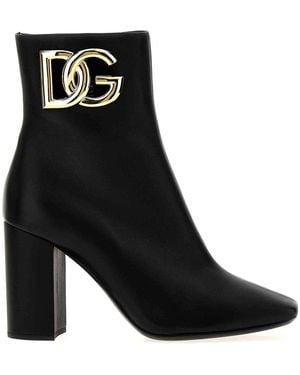 Dolce & Gabbana Italian Leather Jackie Ankle Boots - Black