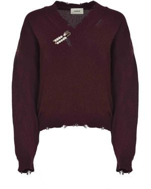 A PAPER KID Jumper Made Of Wool - Purple