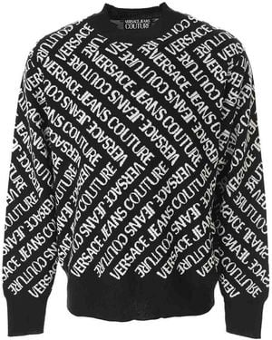 Versace Jeans Couture Jacquard Monogram Jumper - Black