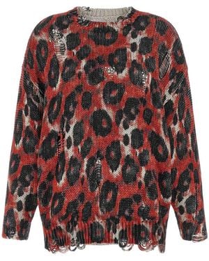 R13 Maglione Strappato - Rosso