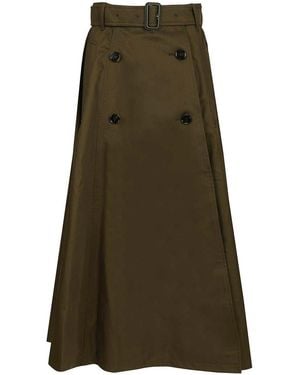 Burberry Midi Trench Skirt - Green