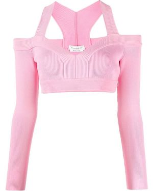 McQueen Alexander McQueen Cropped Pink Top
