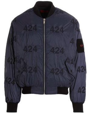 424 Reversible Logo Bomber Jacket - Blue