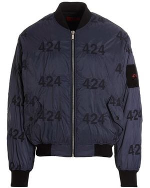 424 Reversible Logo Bomber Jacket - Blue