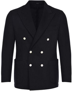 Sartorio Napoli Jacket Made Of A Wool And Cashmere Blend - Blue