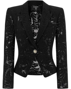 Balmain Lace Blazer Blazers - Black