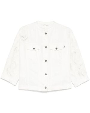 Ermanno Scervino Floral-Lace Appliqué Jacket - White