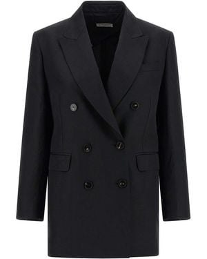 Alberto Biani Linen Viscose Blazer - Black