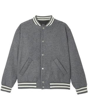 A.P.C. Micky Striped Blouson Jacket - Grey