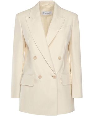 Max Mara Olimpia Stretch Canvas Jacket - Natural