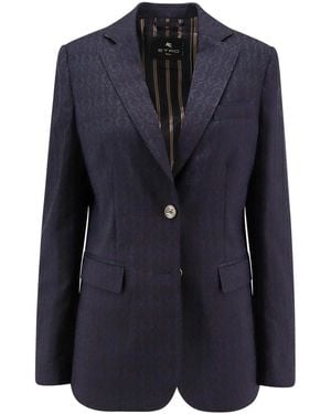 Etro Single -Breasted Blazer - Blue