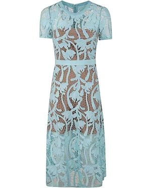 Self-Portrait Midi Dresses - Blue