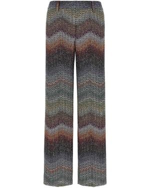 Missoni Zigzag Lam Viscose Pants - Gray
