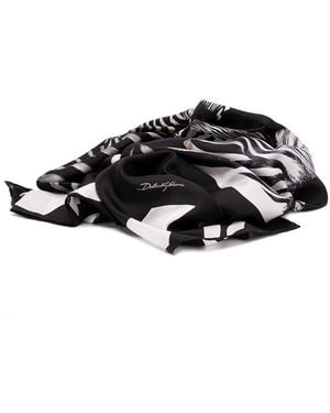 Dolce & Gabbana Silk Zebra Scarf - Black