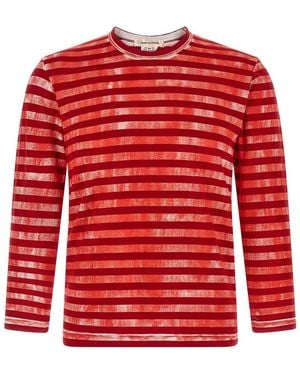 Comme des Garçons Striped T-Shirt - Red
