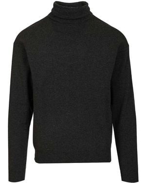 Lemaire High-Neck Wool Sweater - Black