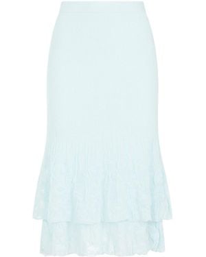Bottega Veneta Cotton Midi Skirt - Blue