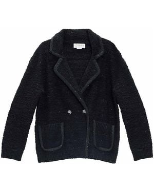 Genny Giacca Tweed Paillettes - Blue