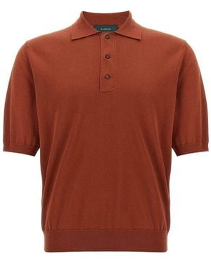 Zanone Cotton Polo Shirt - Brown