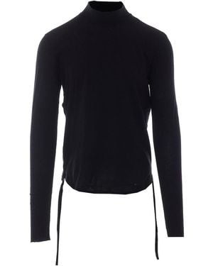 Ann Demeulemeester Lenart Wrinkled Long Sleeves T-Shirt - Blue