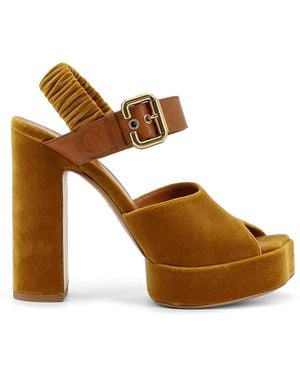 Chloé Air Velvet Sandals - Brown