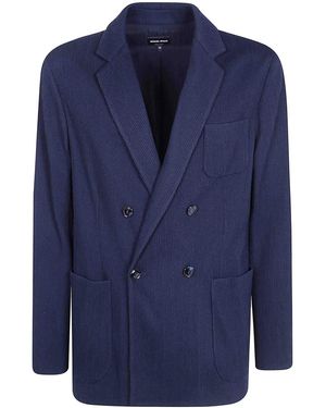 Giorgio Armani Double Breasted Jacket - Blue