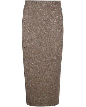 D. EXTERIOR Alpaca Crystals Skirt - Brown