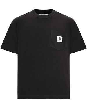 Sacai Carhartt Wip Cotton Jersey T-Shirt - Black
