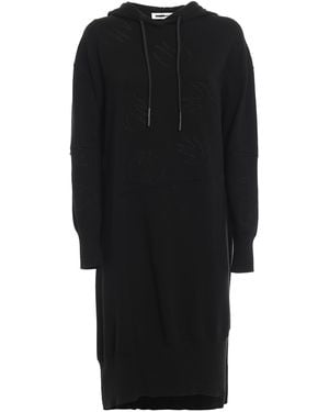 McQ Swallow Embroidery Knitted Dress - Black