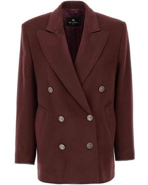 Etro Double-Breasted Blazer - Brown
