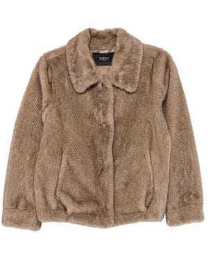 Seventy Faux-Fur Jacket With Pockets - Brown