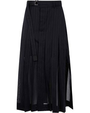 Sacai High Twist Voile Skirt - Blue