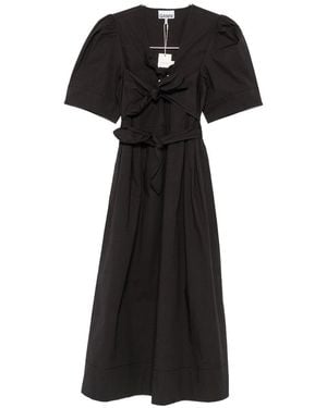 Ganni Organic Cotton Midi Dress - Black