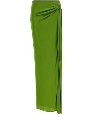 Elisabetta Franchi Shiny Viscose Skirt Skirts - Green