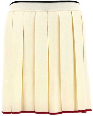 Thom Browne Knitted Pleated Skirt - Natural