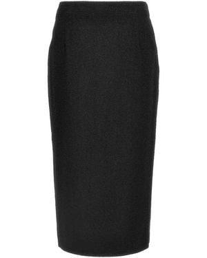 Alessandra Rich Midi Tweed Boucl Skirt - Black