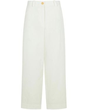 KHAITE Gari Cotton Trousers - White