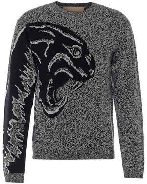 Valentino Garavani Panther Jacquard Jumper - Grey