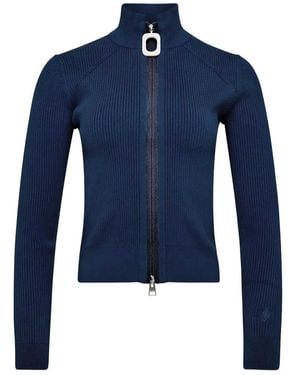 JW Anderson Fitted Zip Up Cardigan - Blue
