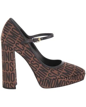 Moschino Mary Jane Logo - Brown
