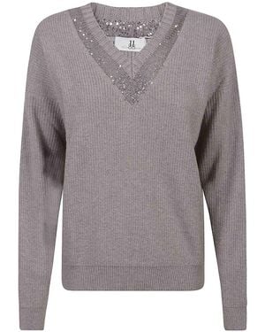 ELEVEN88 V-Neck Jumper - Grey