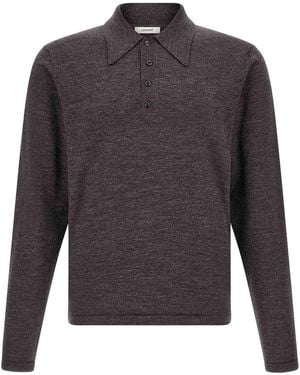 Lemaire Moulin Wool Polo Shirt - Grey