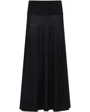 Alaïa Virgin Wool Maxi Skirt - Black