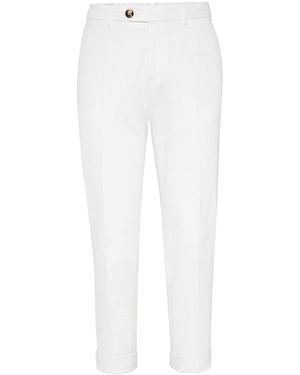 Brunello Cucinelli Cotton Straight Chinos - White