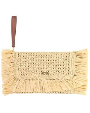 Anya Hindmarch Oversize Raffia Clutch Bag - Natural