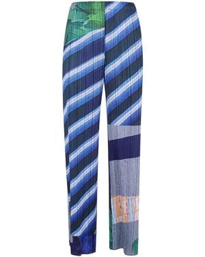 Pleats Please Issey Miyake City Collage Trousers - Blue