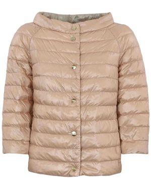 Herno Reversible Down Jacket With 3/4 Sleeves - Natural
