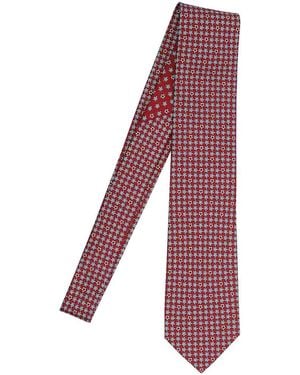 Ferragamo Silk Turtle Print Tie - Purple