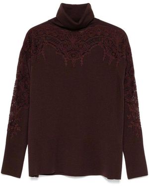 Ermanno Scervino High Neck Pullover - Brown